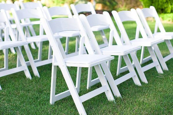 White folding chairs